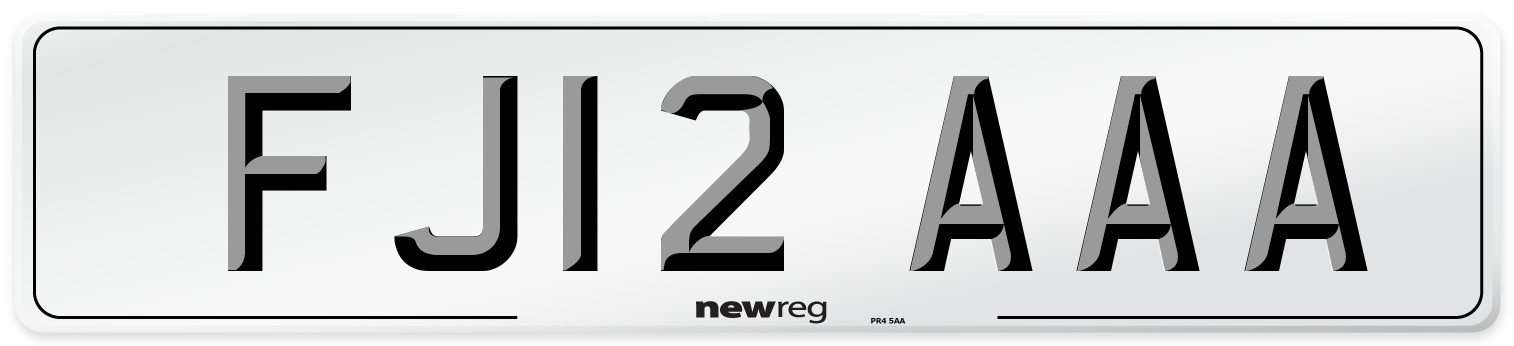 FJ12 AAA Number Plate from New Reg